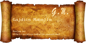 Gajdics Mabella névjegykártya